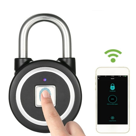 BT Fingerprint Smart Keyless Lock Waterproof APP / Fingerprint Unlock Anti-Theft Padlock Door Luggage Case Lock for Android iOS (Best Applock For Android With Fingerprint)