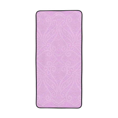 LNWH Bath Towel, Pink Vintage Design Pattern Absorbent Coral Fleece Bath Towel for Bathroom, Gym, Beach-27x55in