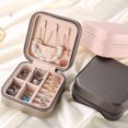 thumbnail image 4 of Jewelry Storage Box Zipper Large Capacity PU Capacity Display Leather Display Case Wedding Party Organizer Ring Earring Bracelets Accessories Black, 4 of 9