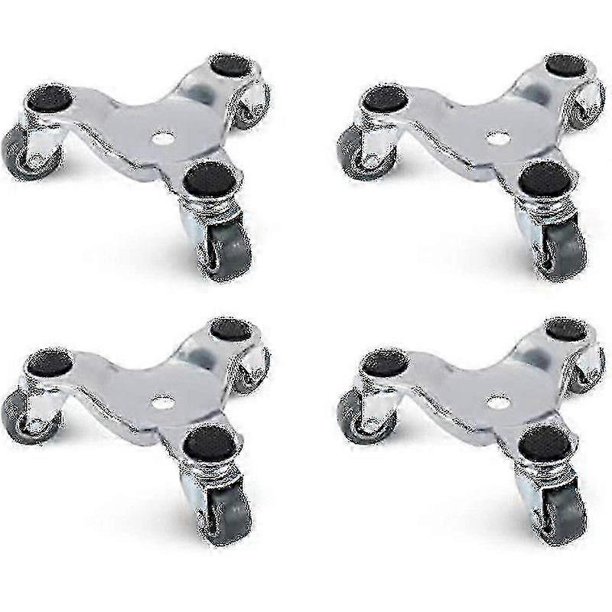 4 Pack 6 Inch Steel Tri-dolly Set For Moving Furniture And Appliances 220lbs Load Capacity