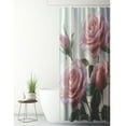 thumbnail image 3 of Elegant Pink Rose Shower Curtain - Soft petals and delicate buds design, soft background, romantic and peaceful bathroom decoration, polyester, contains 12 hooks, washable,, 3 of 10