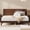 Dark Walnut, variant on VanAcc Solid Wood Queen Size Bed Frame, Mid Century Modern Bed with Full Panel Headboard, Under-Bed Storage, Dark Walnut