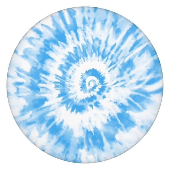 52 Inch Round Elastic Tablecloth - Tie Dye Waterproof Fitted Table Cover for Outdoor Dining, Windproof Spill-Proof Scratch-Resistant Picnic Tablecloth (Rainbow Tie Dye, Bohemian Design)
