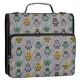 thumbnail image 5 of FORMRS Zipper Binder with Shoulder Strap 2-inch Ring 500 Sheet Capacity File Bag, Gray Cartoon Robot Pattern, 5 of 5