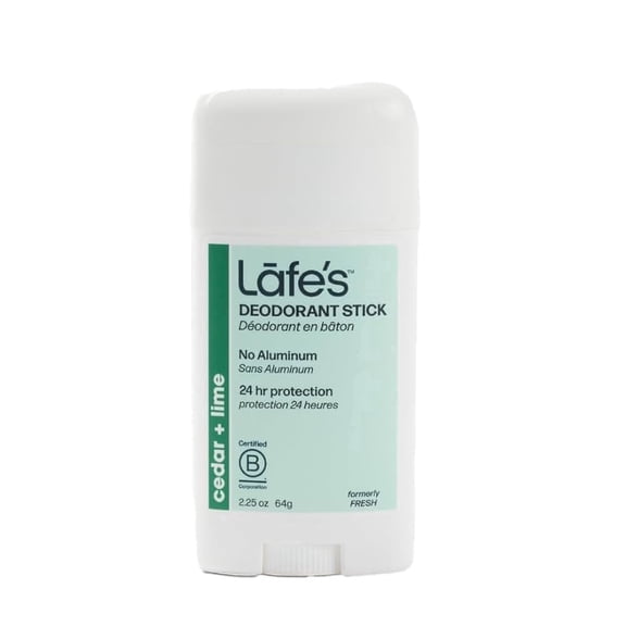 Lafes Natural Deodorant Stick, Cedar & Lime Scent, 2.25 oz