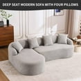 thumbnail image 7 of Newest Full Compression Sponge L-Shape Sectional Sofa with Curved Chaise, Gray Modular Chenille Couch, 30D High-Density for Apartment Living Room.900 lbs., 7 of 7