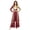 Burgundy, variant on Womens Praise Worship Liturgical Dance Jumpsuit Metallic Long Sleeve Overlay Wide-leg Bodysuit Choir Church Lyrical Dancewear Burgundy S