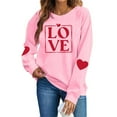 thumbnail image 3 of Itsame Long Sleeve T-Shirts Women's Valentine's Sweatshirt Loose Crew Neck Tops Pink Size XL, 3 of 10