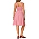 thumbnail image 3 of Vestido sin mangas de cuadros Gingham para mujer Inspire Chic, vestido midi fluido con fruncidos y diseño vintage en rojo, talla XS, 3 of 6