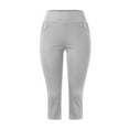 thumbnail image 5 of FASHIONWT Women Athletic Pocket Slim Leg Leggings Capri Cropped Pants, 5 of 6