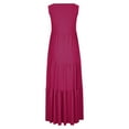 thumbnail image 4 of LYXSSBYX Maxi Dresses for Women 2024 Clearance Women's Casual Loose Solid Round Neck Sleeveless Long Dress, 4 of 5