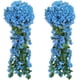 thumbnail image 2 of Flores artificiales colgantes para exteriores, hiedra violeta, plantas y flores colgantes falsas para el hogar, bodas, jardín, patio, cestas colgantes, guirnalda de glicina, ramo de orquídeas,, 2 of 8