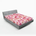 thumbnail image 2 of Ambesonne Palm Trees Fitted Sheet, Hawaii Dreamy Leaves, Full Size, Hot Pink Dark Salmon, 2 of 5