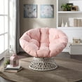 thumbnail image 6 of Papasan Chair with Pink Round Pillow Fabric Cushion and Cream Wicker Weave, 6 of 7