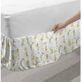 thumbnail image 2 of Monkey Bed Skirt, Funny Animals with Swirling Tails Among Small Geometrical Shapes, Elastic Bedskirt Dust Ruffle Wrap Around for Bedding Decor, 4 Sizes, Yellow Black and White, by Ambesonne, 2 of 2