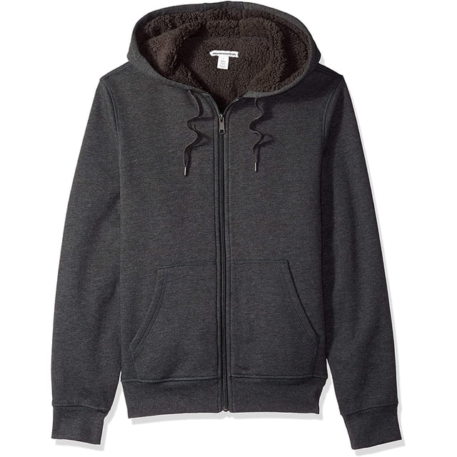 Mens Sherpa Lined Full-Zip Hooded Fleece Sweatshirt Sweatshirt