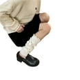 thumbnail image 3 of hirigin Women Knit Leg Warmer, Lace Patchwork Calf Cover Boot Socks with Plush Balls for Party Street, 3 of 6