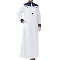 thumbnail image 6 of SIYUDAN Kaftan Thobe for Men Casual Long Sleeve Mens Robe Robe with Half Zipper Muslim Clothes Navy Robe, 6 of 6