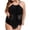 Black, variant on Women's Two Piece Underwire Bikini Swimsuit High Cut String Cheeky Ruched Push Up Padded Halter Top Beach Bathing Suit