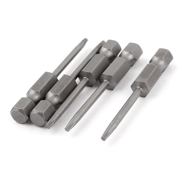5 piezas de punta T7 magnética de destornillador Torx de 2 mm con vástago hexagonal de 1/4" y longitud de 50 mm