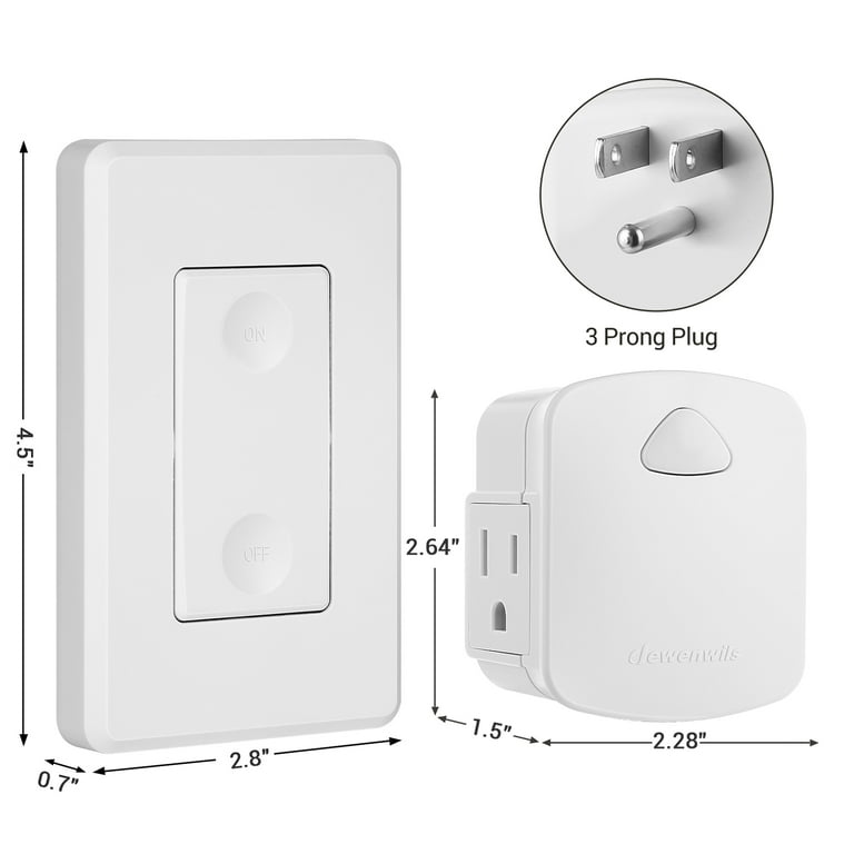 DEWENWILS Wireless Remote Control Outlet Switch Plug in on off