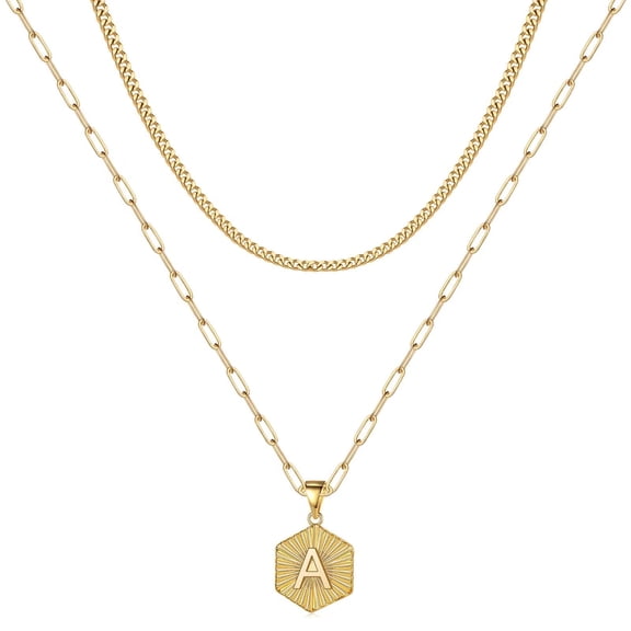 TINGN Layered Gold Necklaces for Women 14K Gold Plated Paperclip Chain Necklace Cuban Link Chain for Women