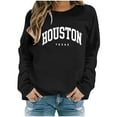 thumbnail image 2 of Houston Texas Sweatshirt for Women Long Sleeve Loose Casual Crewneck Sweatshirts Fall Winter Pullover Tops, 2 of 6