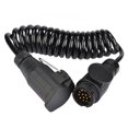 thumbnail image 1 of 13 Pin Trailer Plug Connector Adapter Durable Plastic Spring Cable Wiring for Caravan European Standard Black, 1 of 7