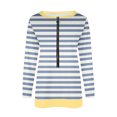 thumbnail image 2 of Simua Striped Sweatshirt for Women 2025 Fall Outfits Fashion Long Sleeve Shirts Quarter Zip Pullover Tops, 2 of 3