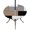 Brown Gray Black, variant on Round Outdoor Tablecloth with Umbrella Hole and Zipper, Navy Blue Black Grey Tablecloth with Elastic Waterproof, Modern Irregular Geometric Abstract Patio Table Covers for 55" - 60" Pool Tables