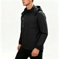 thumbnail image 3 of QSXADF Men's Full Zip Up Jacket Windproof Long Sleeve Hooded Lightweightful Fall Hiking Outdoor Coat, 3 of 4