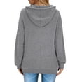 thumbnail image 5 of Fantaslook Womens Hoodies Casual Long Sleeve Waffle Pullover Tops Oversized Hooded Sweatshirts with Pocket, 5 of 7