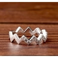 thumbnail image 2 of Half Eternity Diamond Wedding Band, Zig Zag Wavy Diamond Band, Pave Set Diamond Band Ring, 1.6 Ct Simulated Diamond, 925 Sterling Silver, Bridesmaid Gifts, 2 of 5