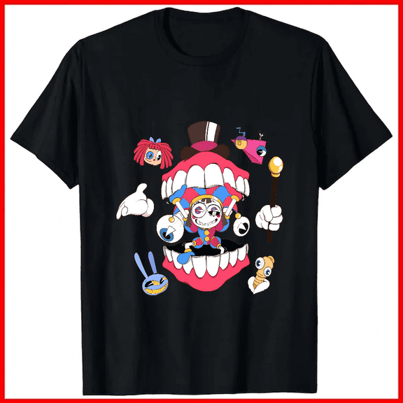 Digital Circus Edition Eight Retro Cartoon Style Graphic Unisex T-Shirt V19147, up to size 5XL