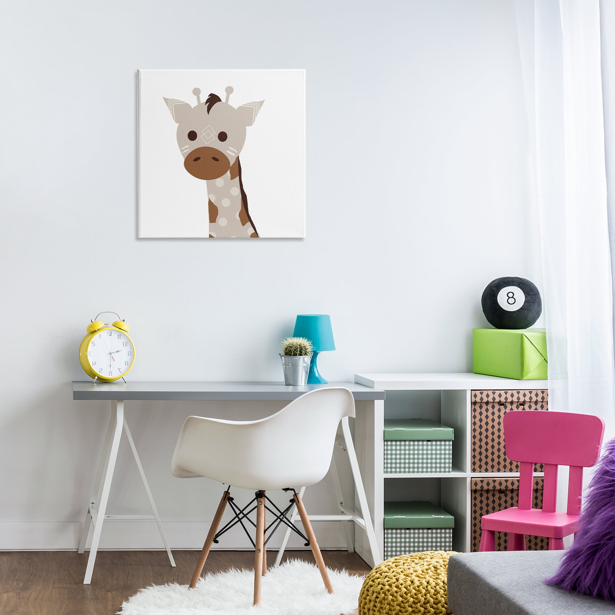 Stupell Industries Neutral Tone Giraffe Animals Painting Wrapped Canvas Art Print Wall Art, 24 x 24