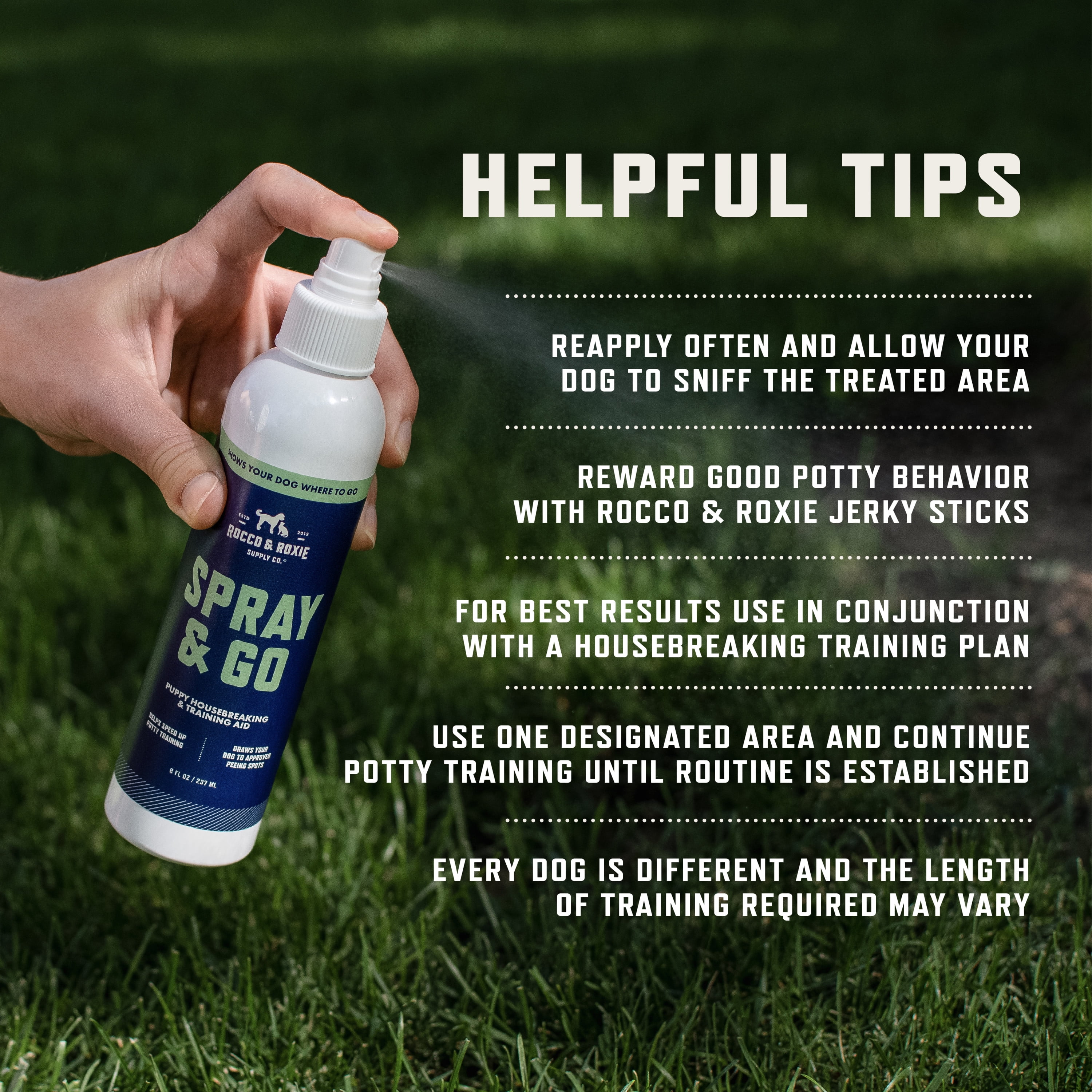 (4 pack) Rocco & Roxie Spray & Go Potty Training Attractant Spray for Dogs and Puppies, 8 oz