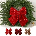 thumbnail image 7 of Moocorvic Red Glitter Christmas Bows for Christmas Tree Decoration Xmas Party Decor, 9.8Inch, 7 of 7