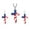 Silver, variant on United States Star Cross Pendant Chain Stud US Flag Earring Necklace Set Gift-Silver