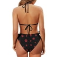 thumbnail image 6 of Uourmeti Women's Red Paw Print Halter Bikini Set - Sexy Two-Piece Triangle Swimsuit with Tie Side - Quick Dry, Skin Friendly for Beach & Vacation, 6 of 9