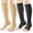 C - Black/Beige, variant on SUCS Open Toe Compression Socks Women & Men-2 Pairs 15-20 mmHg Knee High Stockings for Circulation Support