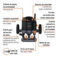thumbnail image 2 of ROUTER IND. 2-1/2 HP 1800 W VAR. 6.3 kg TRUPER 16611 Truper ROU-NX2, 2 of 3