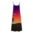 thumbnail image 4 of Summer Saving Wycnly Summer Dresses for Women Beach Hawaiian Style Loose Swing Spaghetti Strap Maxi Dresses 2024 Short Sleeve V-Neck Sunset Print Long Formal Dress Yellow s, 4 of 5