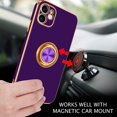 thumbnail image 3 of iPhone 11 Case, iPhone 11 Phone Case Electroplated iPhone 11 Case with 360° Ring Holder Kickstand Soft TPU Car Mount Supported Shockproof Protective Plating iPhone 11 Case Cover, Dark Purple, 3 of 15