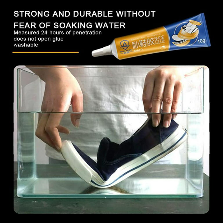 loeosn Shoe Glue Sole Repair Adhesive, Waterproof Clear Shoe Repair Glue Kit for Sneakers Leather Boots Handbags Fix Soles Heels Repair (60ml)