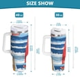 thumbnail image 6 of Yayeee 30oz Stainless Steel Tumbler with Straw and Handle Double-Wall Insulated Travel Water Bottle, Red Sailboats, 6 of 8