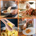 thumbnail image 3 of Large Copper Serving Utensils Set of 12, E-far Stainless Steel 9.8 Inch Serving Spoons Slotted Spoon, 9.9 Inch Serving Forks, 9.4 Inch Serving Tong for Buffet Catering, Mirror Finish & Dishwasher Safe, 3 of 7