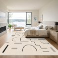 thumbnail image 3 of ODIKA 9'x12' Washable Area Rug Non-Slip, Chair-Friendly Beige Black Geometric Abstract Art Design Contemporary Motifs with Bold Lines for Dining Room, Basement, Large Office, 3 of 7