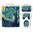 thumbnail image 3 of 1pc Van Gogh Shower Curtain with 12 Hooks and Non-Slip Bathroom Rug - Perfect for Bathroom Decor and Organization, 3 of 4