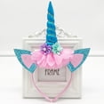 thumbnail image 3 of Diadema de unicornio para Halloween, diadema para niños, cumpleaños, fiestas, accesorios para el cabello de bebé, tocado para fiesta de unicornio, 3 of 6