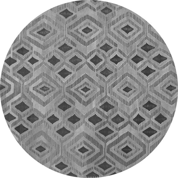 Ahgly Company Indoor Round Southwestern Gray Country Area Rugs, 5' Round